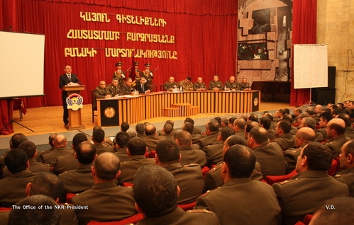 Президент НКР принял участие на заседании военного совета Армии обороны