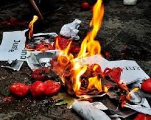 Երևանում բողոքի գործողության մասնակիցները այրել են Հունգարիայի դրոշը