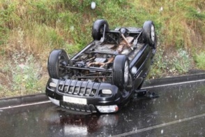 «Նիսան Տիդան» դուրս է եկել երթևեկելի գոտուց և շրջվել