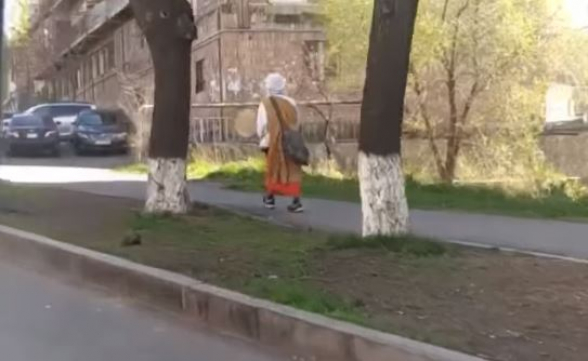 Разгуливающий по Еревану странный мужчина на этот раз появился в Давташене