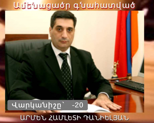 Վերաքննիչ քրեական դատարանում կա 16 դատավոր և 1 Արմեն Դանիելյան
