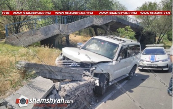 Երևանում Mitsubishi-ն Հրազդանի կիրճի ճանապարհին բախվել է բետոնե հենապատին. կա վիրավոր. ավտոմեքենայում եղել են անչափահաս 6 տղա և 2 աղջիկ