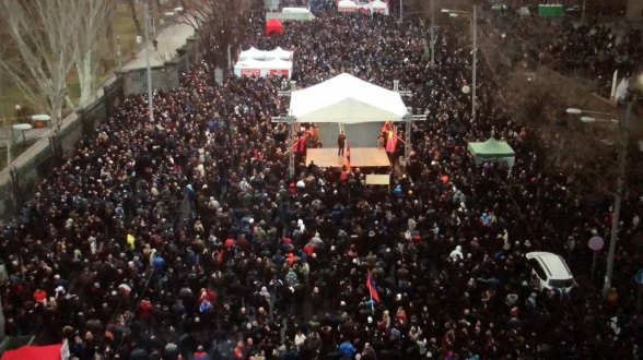 Митинг Движения по спасению Родины на проспекте Баграмяна (видео)