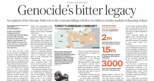 Հայաստանում որևէ ուշադրության չարժանացավ «Arab News» թերթում մոտ մեկ շաբաթ առաջ հրապարակված՝ հայոց ցեղասպանության մասին հոդվածը