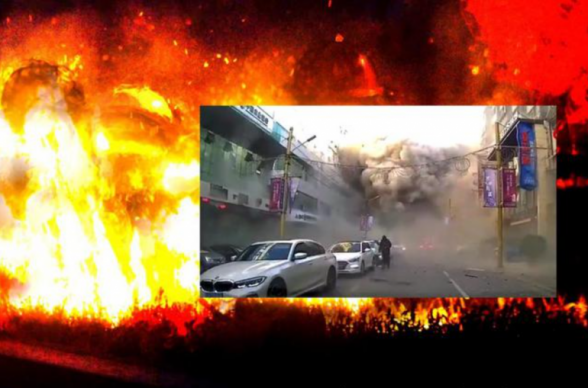 Мощный взрыв в ресторане в Китае попал на видео