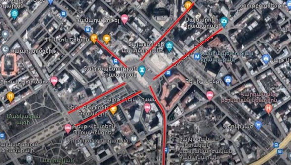 Դեկտեմբերի 5-ին Հանրապետության հրապարակ մուտք գործող փողոցները փակ կլինեն