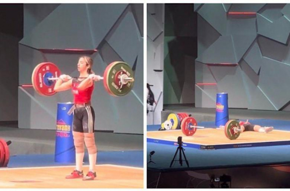 Турецкая спортсменка потеряла сознание во время ЧЕ по тяжелой атлетике в Ереване (видео)