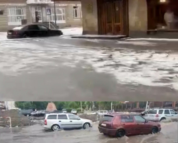Գյումրիում հորդառատ անձրևից հետո ջրհեղեղ է եղել