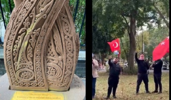 В Великобритании мемориал в память о жертвах Геноцида армян подвергся вандализму со стороны «серых волков»