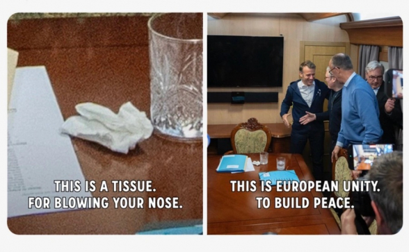 Париж объяснил, что за «сверток» лежал перед Макроном в поезде до Киева