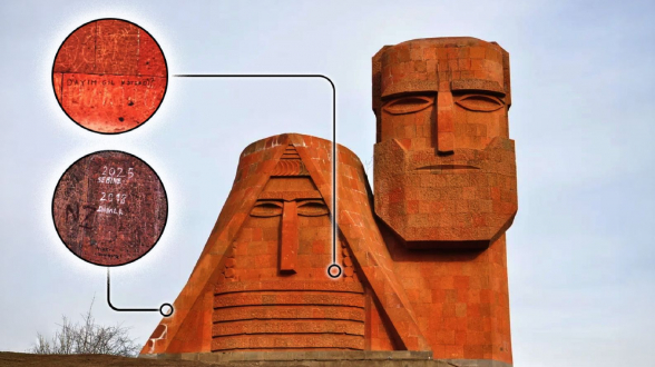 Символ Арцаха – знаменитый памятник «Мы и наши горы» – подвергся вандализму со стороны Азербайджана