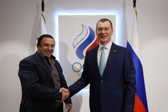 Делегация во главе с Гагиком Царукяном находилась в Москве по приглашению министра спорта РФ